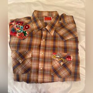 Brown Plaid Western Shirt